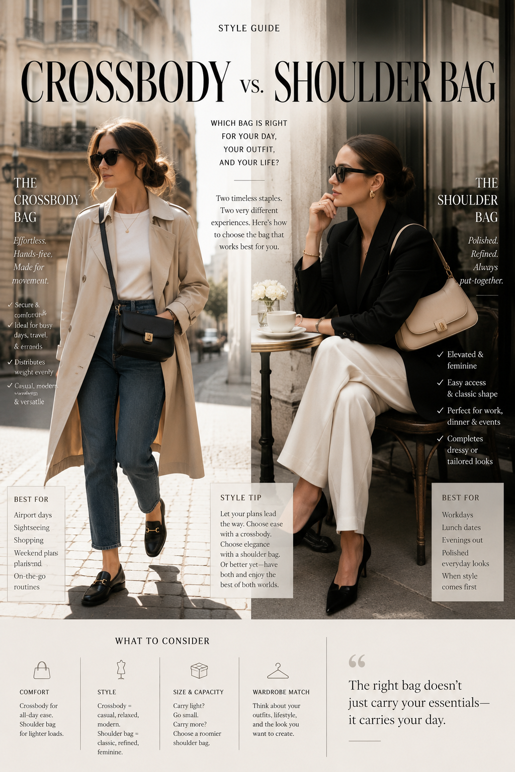 Crossbody vs Shoulder Bag: Which Fits Best?