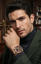 Mens Quartz Chronograph Watch Leather Limited Edition by Adornity