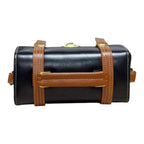 Vegan Leather Bag – Handmade Structured Box Bag with Caramel Brown Strap & Gold Hardware by navichi