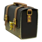 Vegan Leather Handbag – Handmade French Shoulder Bag | Black Houndstooth Purse by navichi