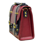 Vegan Leather Backpack – Handmade French Structured Burgundy Bag with Adjustable Straps by navichi