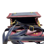 Vegan Leather Backpack – Handmade French Structured Burgundy Bag with Adjustable Straps by navichi