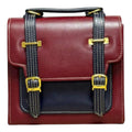 Vegan Leather Backpack – Handmade French Structured Burgundy Bag with Adjustable Straps by navichi