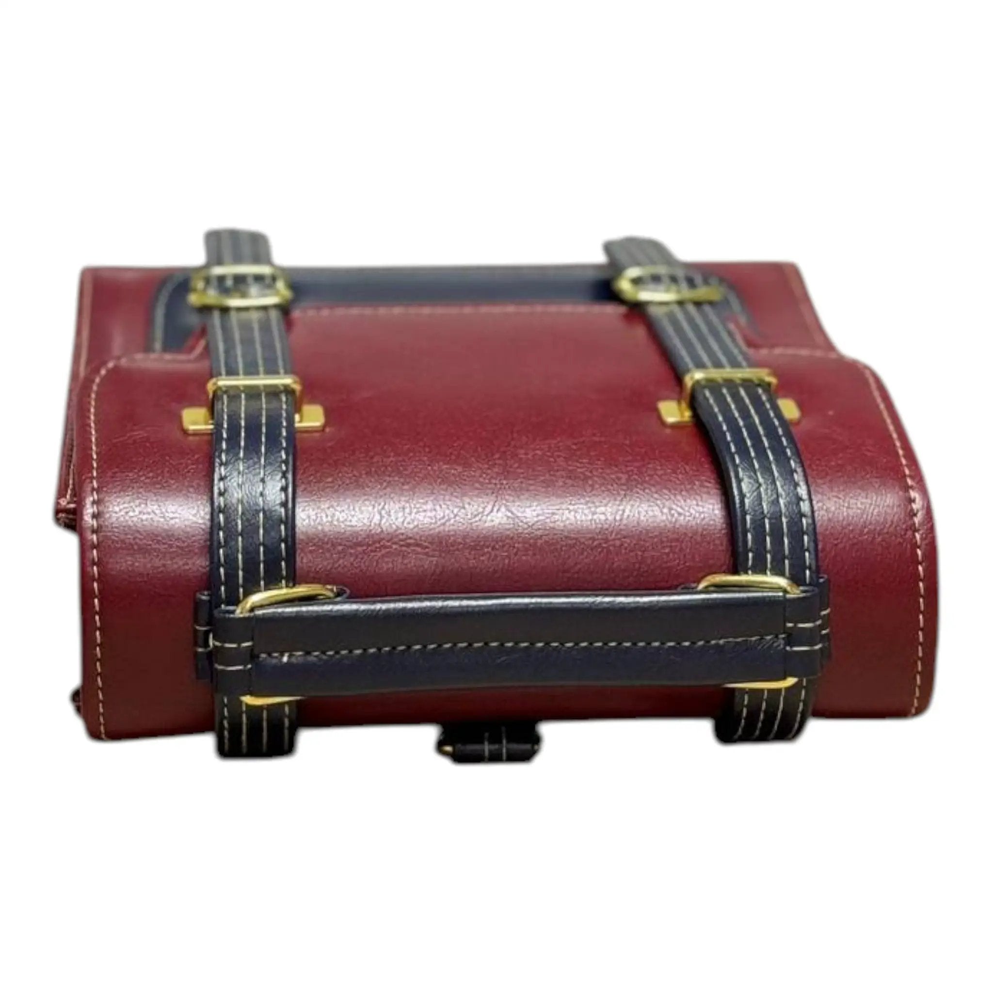 Vegan Leather Backpack – Handmade French Structured Burgundy Bag with Adjustable Straps by navichi