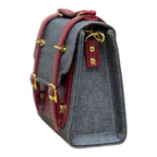 Vegan Leather Backpack – Handmade French Structured Shoulder Bag With Gold Hardware by navichi