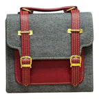 Vegan Leather Backpack – Handmade French Structured Shoulder Bag With Gold Hardware by navichi