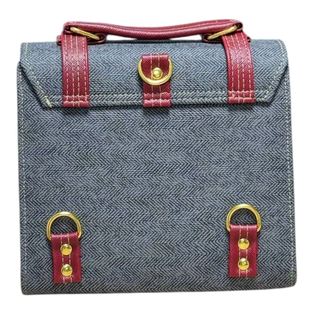 Vegan Leather Backpack – Handmade French Structured Shoulder Bag With Gold Hardware by navichi