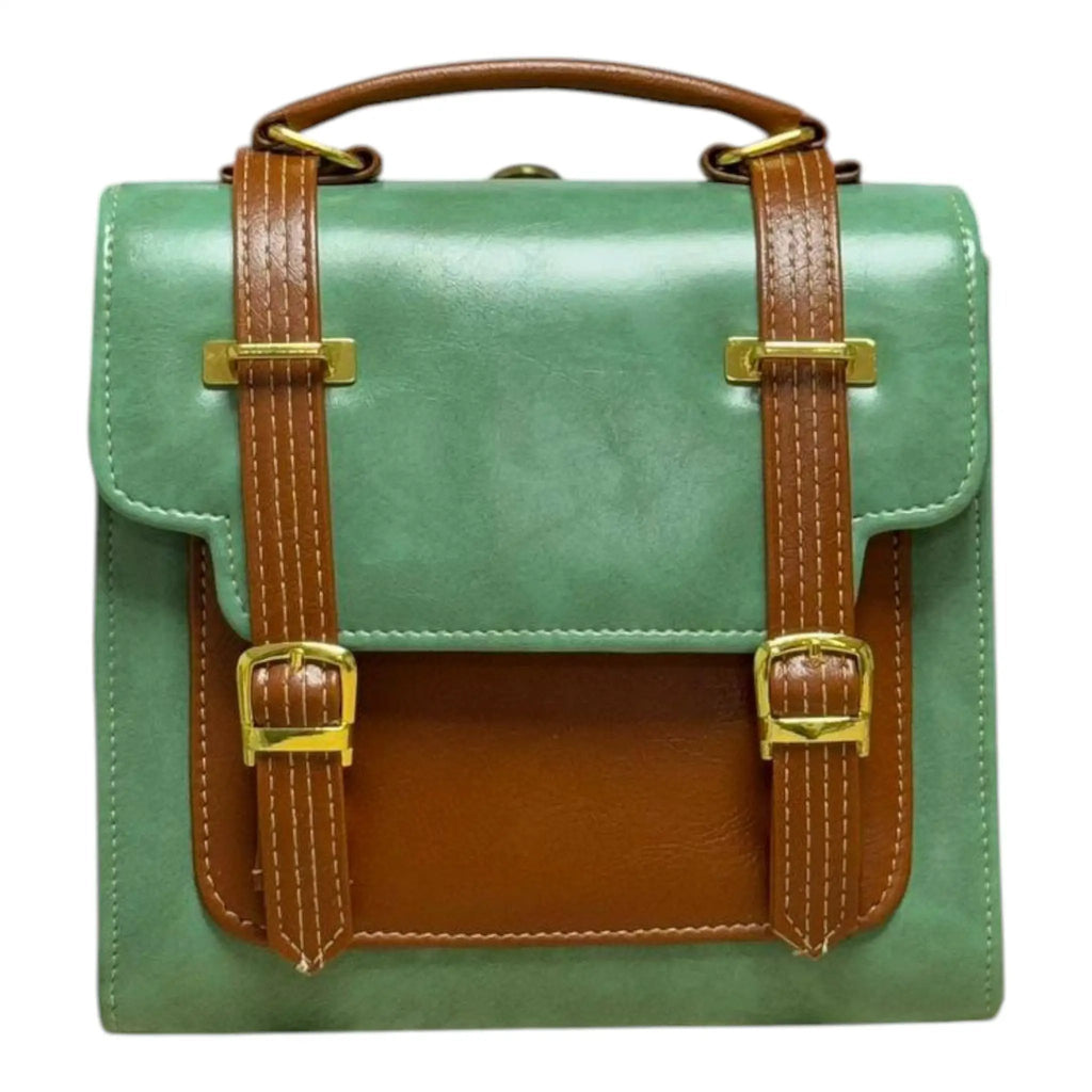 Vegan Leather Backpack – Handmade Structured French Inspired Small Bag with Adjustable Straps by navichi