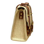 Vegan Leather Backpack – French Style Canvas Structured Beige Bag With Durable Vegan Leather by navichi