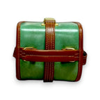 Vegan Leather Crossbody – Handmade Forest Green Bag with Houndstooth Flap by navichi