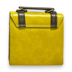 Vegan Leather Satchel – Handmade French Style Structured Shoulder Bag, Mustard Yellow by navichi