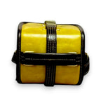 Vegan Leather Crossbody – Handmade Mustard Yellow Bag with Houndstooth Detail by navichi