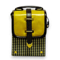 Vegan Leather Crossbody – Handmade Mustard Yellow Bag with Houndstooth Detail by navichi