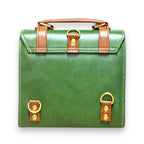 French Vegan Leather Backpack – Handmade Green Brown Bag | Structured Shoulder Bag by navichi