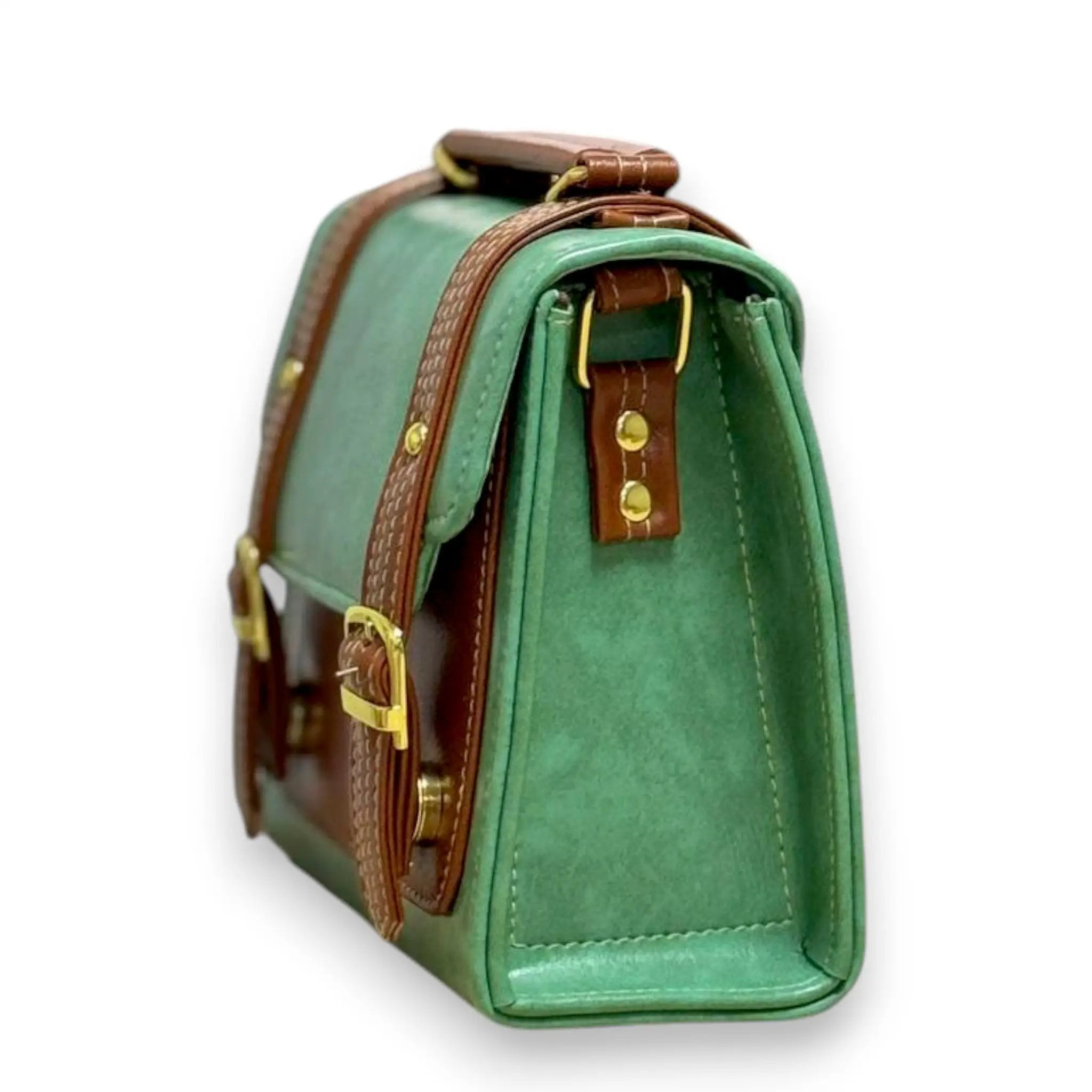Vegan Leather Satchel – Structured Handbag With Adjustable Strap | French Style Purse by navichi