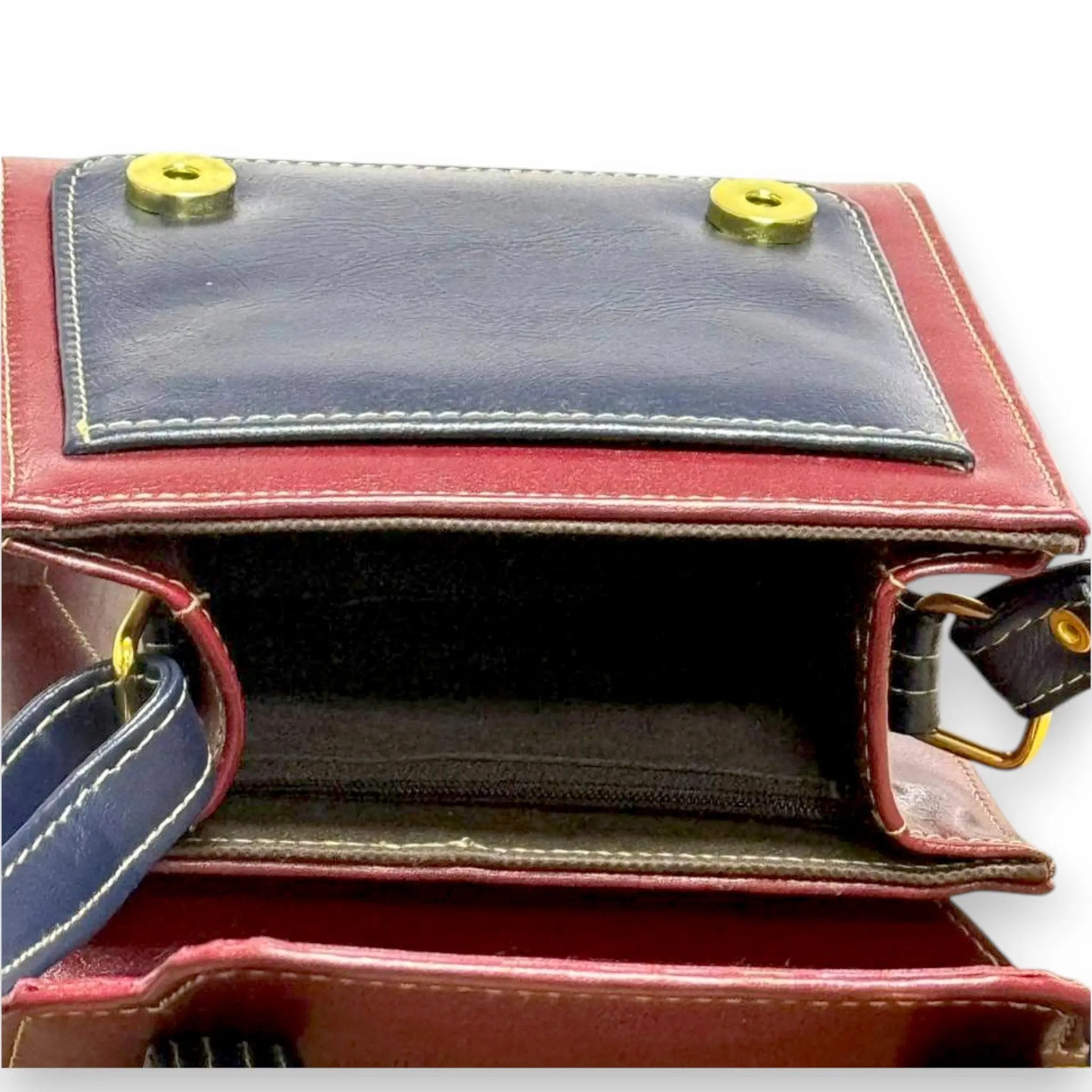 Vegan Leather Satchel – Structured Burgundy French Style Bag With Adjustable Straps by navichi