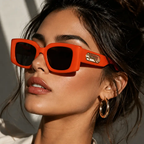 Women's Retro Oval Sunglasses Black Small Frame Fashion Brand Trendy Hot Points Sun Glasses Ladies Star Shades UV400 Eyewear by Hegichi