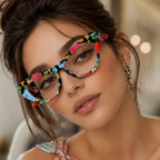 Retro Floral Cat-Eye Reading Glasses — Anti-Blue Light | Hegichi by Hegichi