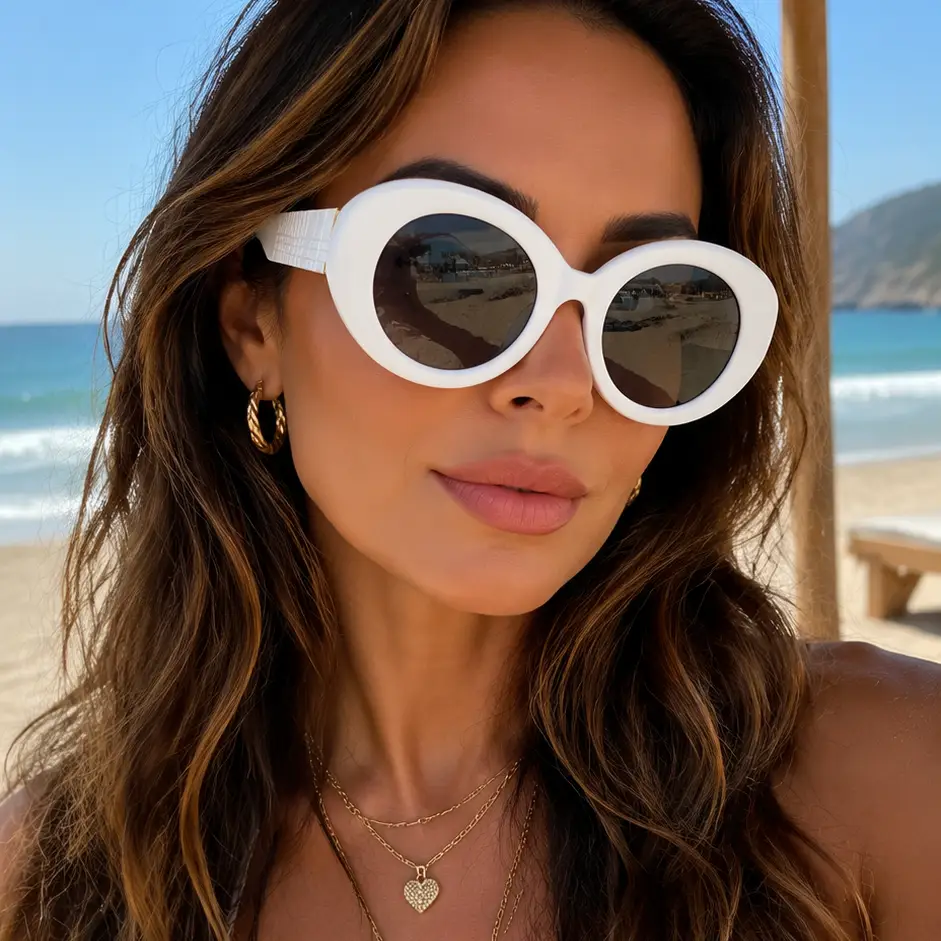 Stripe Yellow Anti Blue Light Reading Glasses For Women 2025 Luxury Brand Large Round Eyeglasses Frame Retro Transparent Glasses by Hegichi