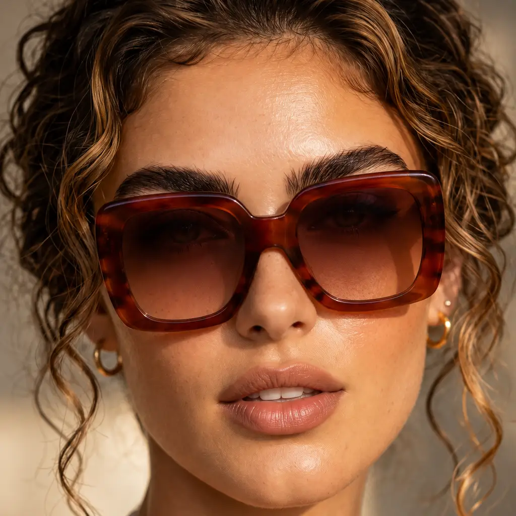 Oversized Square Sunglasses – Jelly Color Gradient UV400 by Hegichi