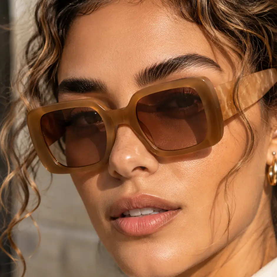 Oversized Square Sunglasses – Jelly Color Gradient UV400 by Hegichi