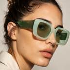 Oversized Square Sunglasses – Jelly Color Gradient UV400 by Hegichi