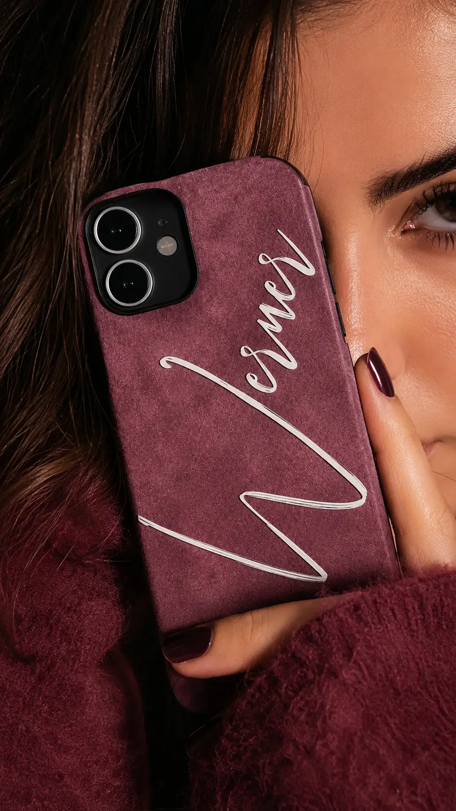 Custom Calligraphy Name Phone Case | Faux Leather | iPhone 11–17 by Hegichi