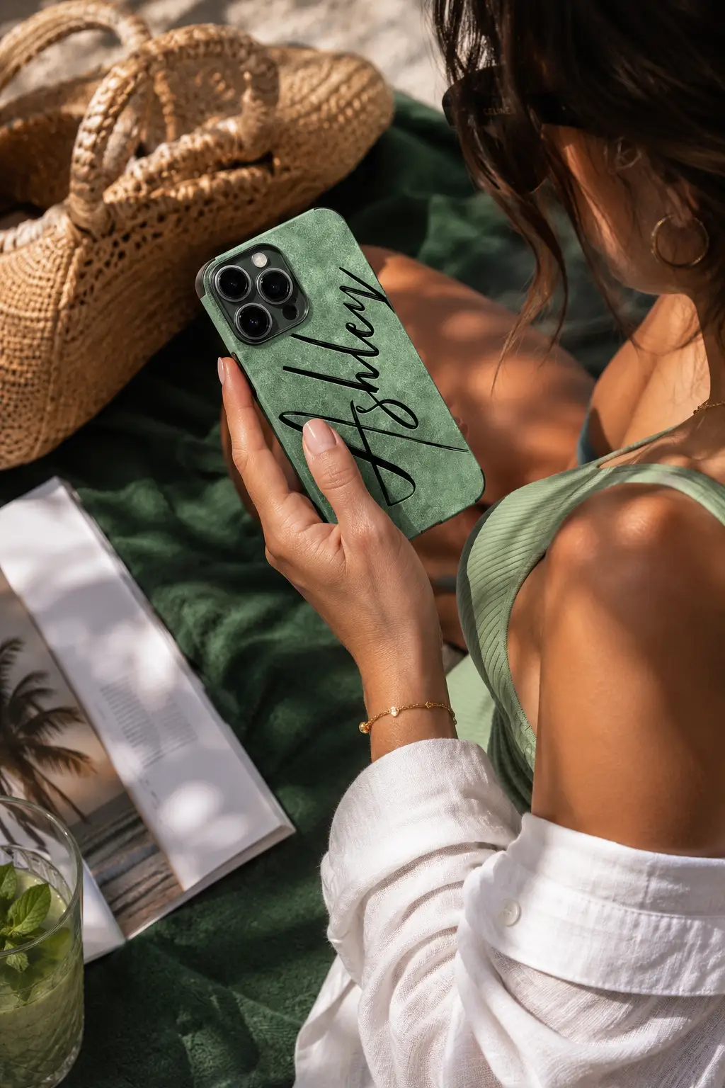 Custom Calligraphy Name Phone Case | Faux Leather | iPhone 11–17 by Hegichi