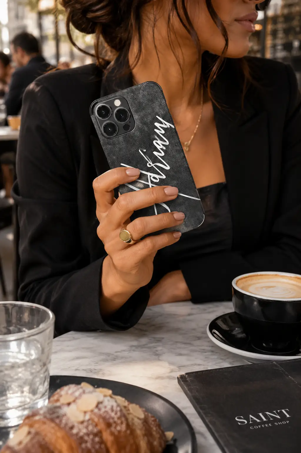 Custom Calligraphy Name Phone Case | Faux Leather | iPhone 11–17 by Hegichi