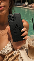 Custom Initials Name iPhone Case | Laser Engraved Leather Cover by Hegichi
