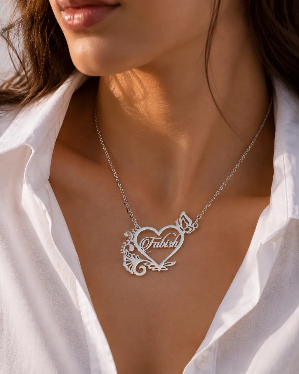 Stainless Steel Custom Name Necklace | Silver, Gold & Rose Gold Stainless Steel | Gift For Her by Hegichi