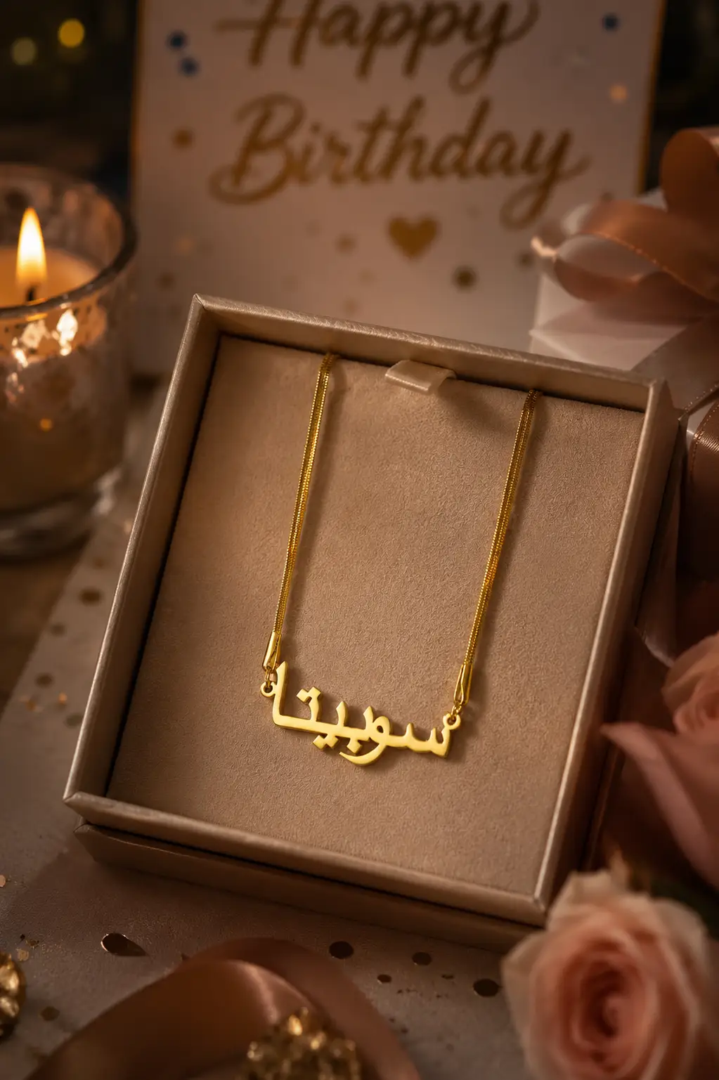 Personalized Arabic Name Necklace | Custom Engraved Pendant by Hegichi