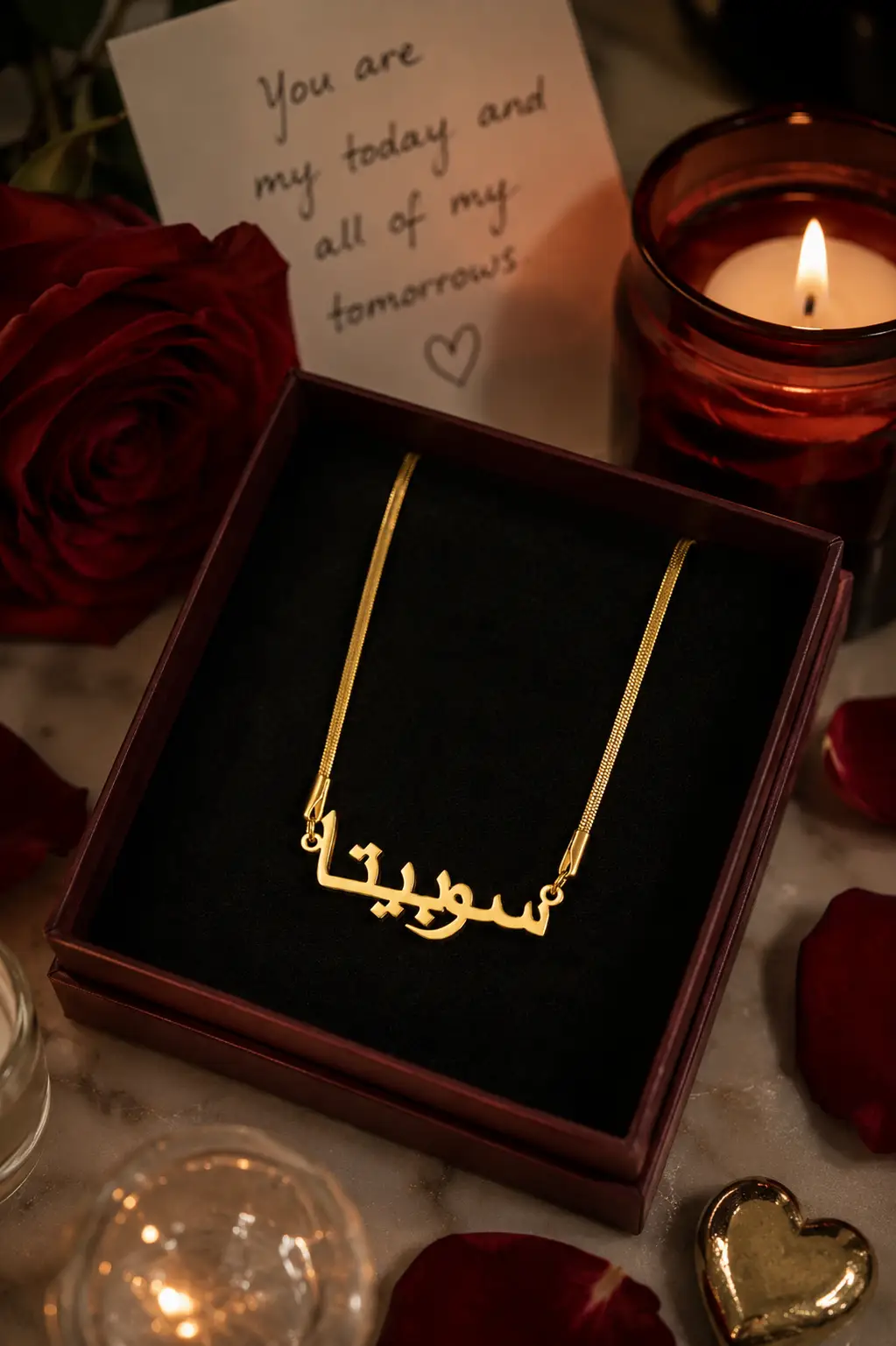 Personalized Arabic Name Necklace | Custom Engraved Pendant by Hegichi