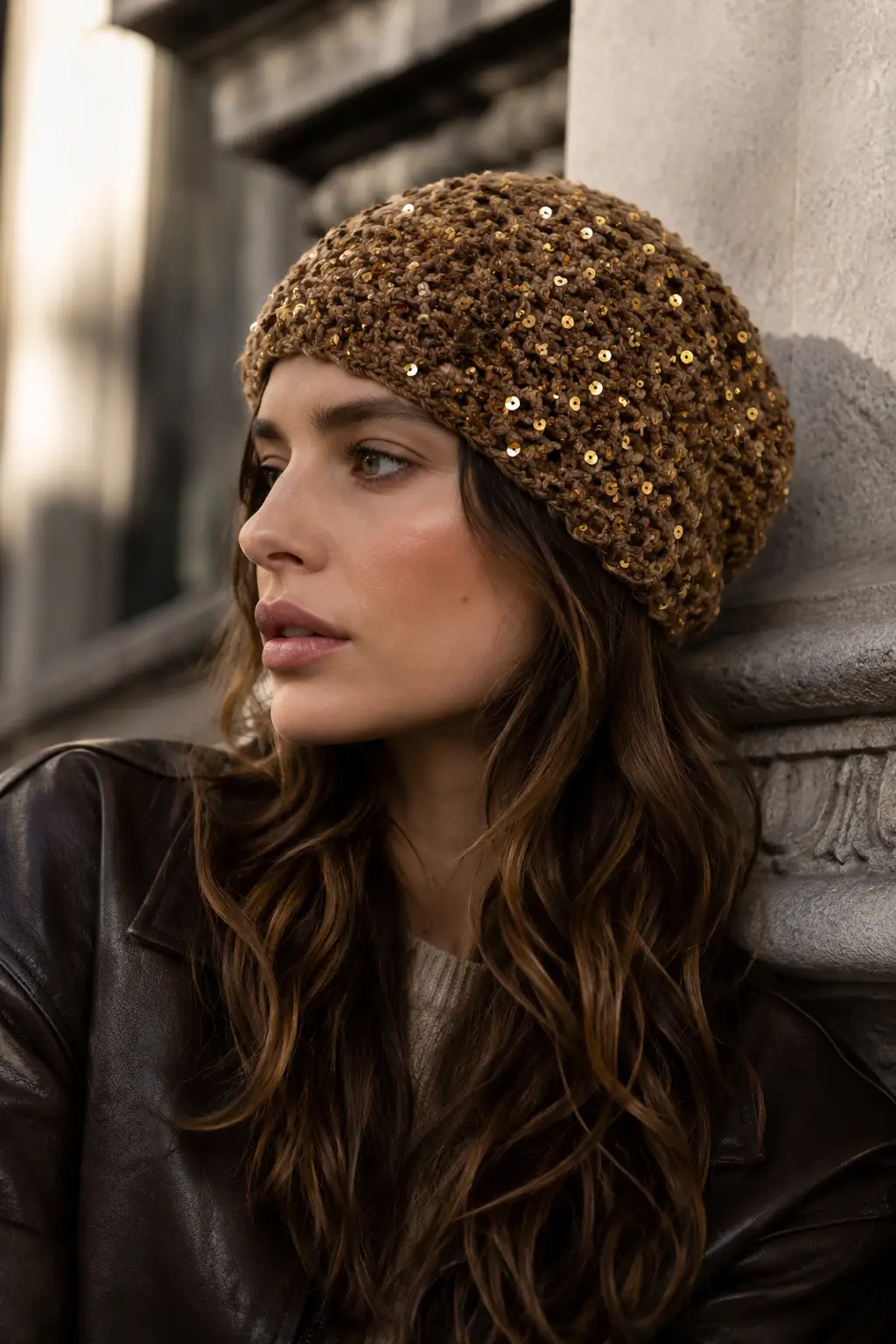 Women's Sparkling Sequined Knit Beanie – Limited Edition Y2K Collection by Hegichi