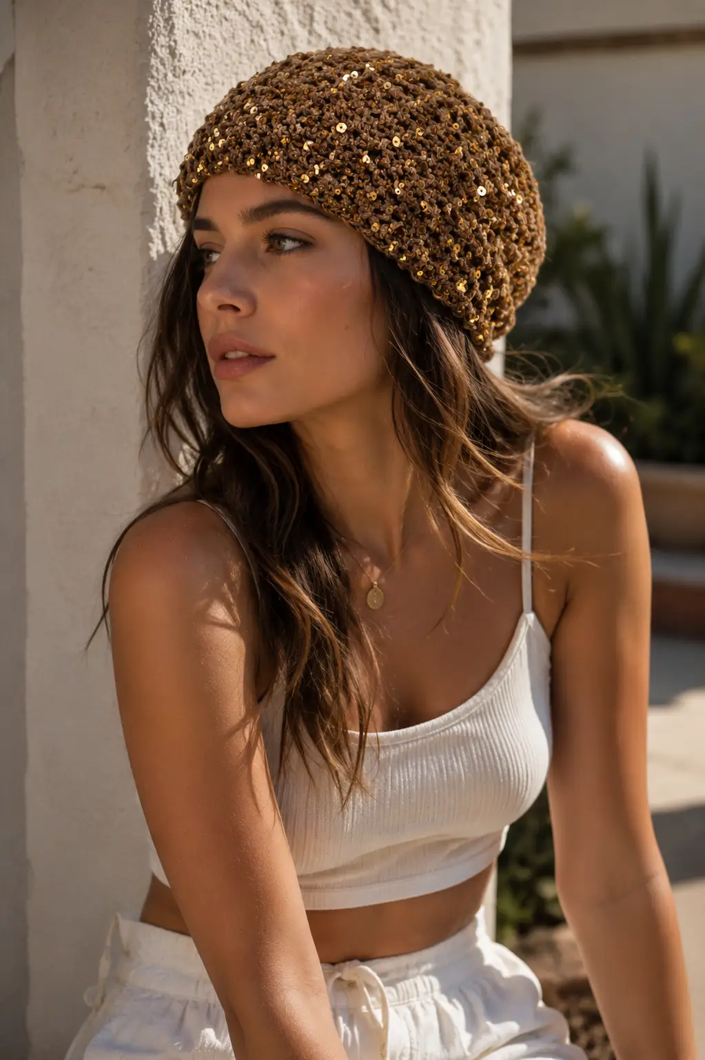 Women's Sparkling Sequined Knit Beanie – Limited Edition Y2K Collection by Hegichi