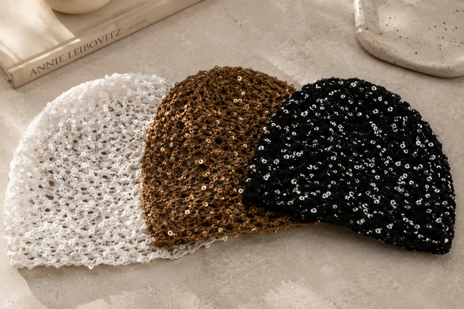Women's Sparkling Sequined Knit Beanie – Limited Edition Y2K Collection by Hegichi