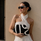 Knit Beach Bag In Premium Polyester Stripe Limited Edition by Hegichi