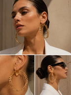 Custom Name Letter Hoops Earrings Stainless Steel Luxe Collection by Hegichi