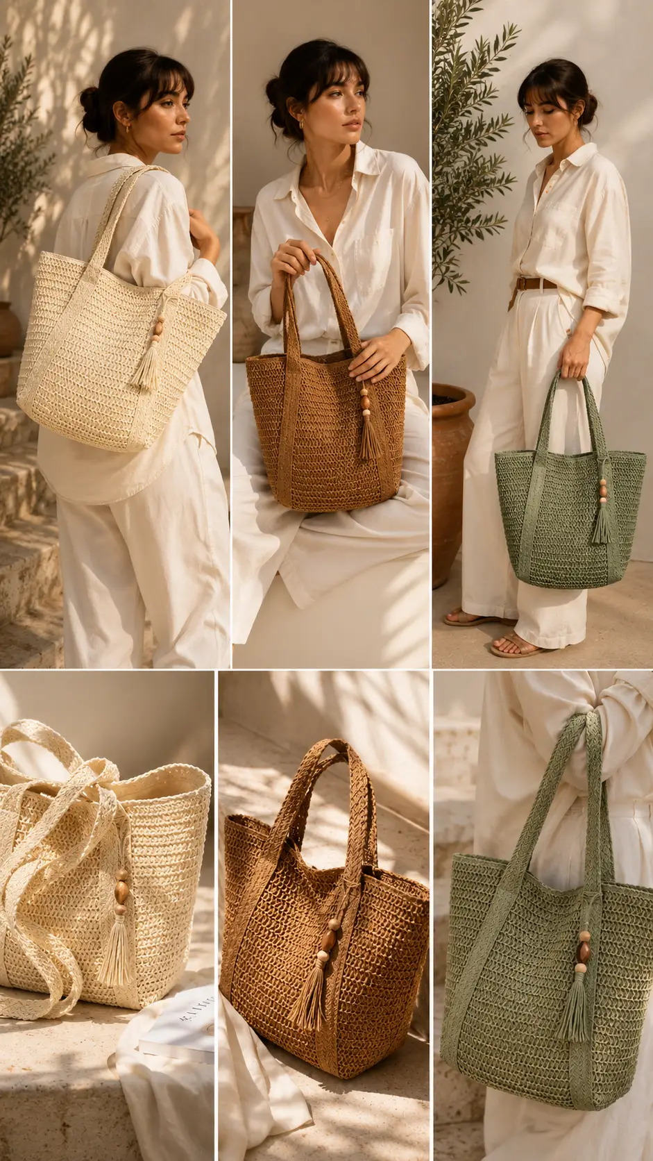 Raffia Straw Tote Bag Handwoven Exclusive Summer Collection by Hegichi