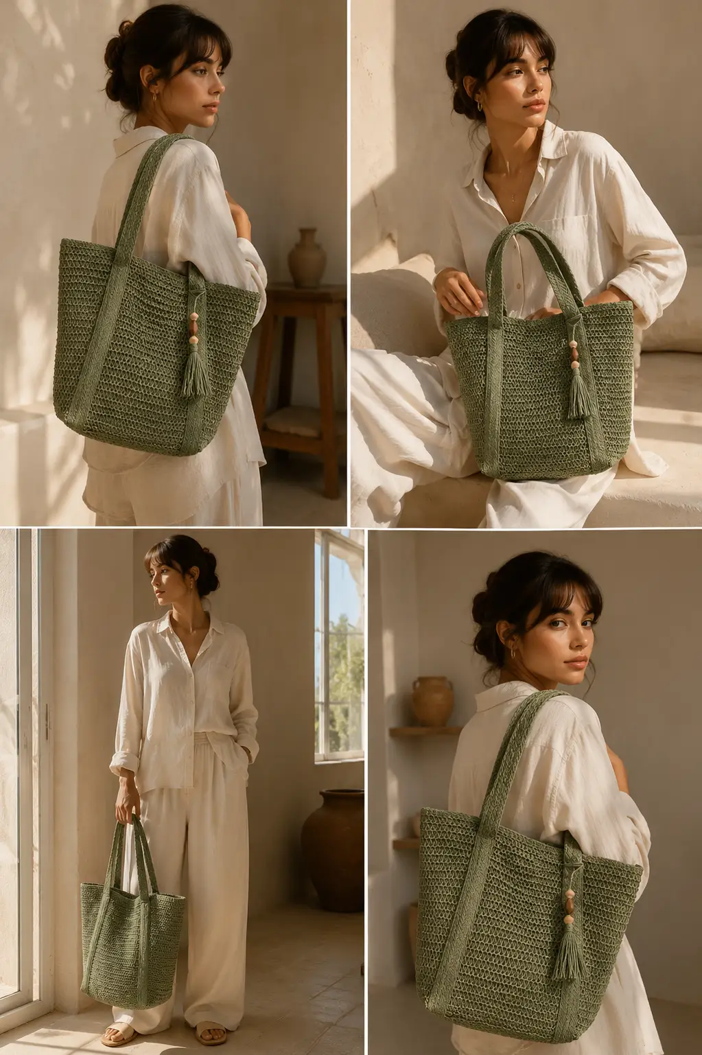 Raffia Straw Tote Bag Handwoven Exclusive Summer Collection by Hegichi