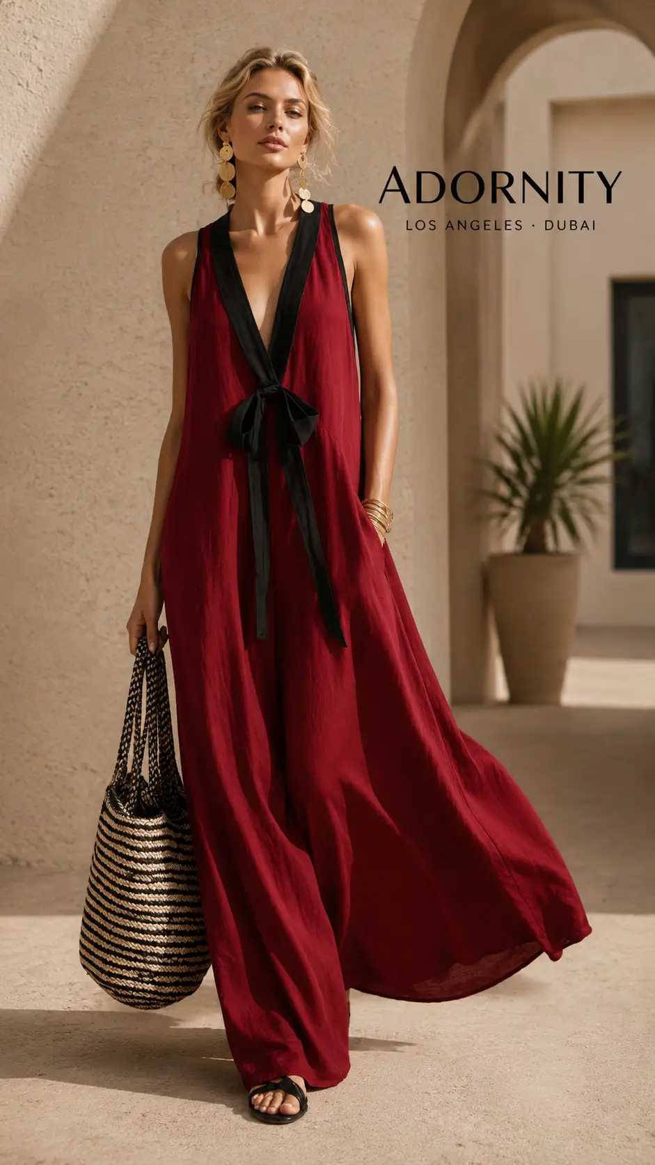 Long Dress Polyester Lace Up Collection Exclusive Edition by Adornity