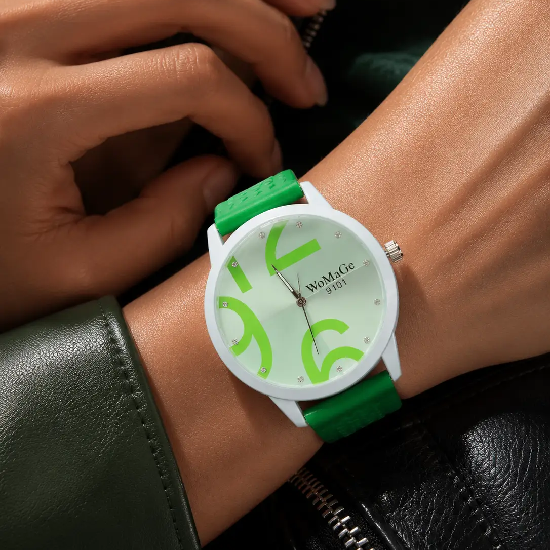 Watch Leather Collection Green Dial Elite Edition Quartz by Adornity