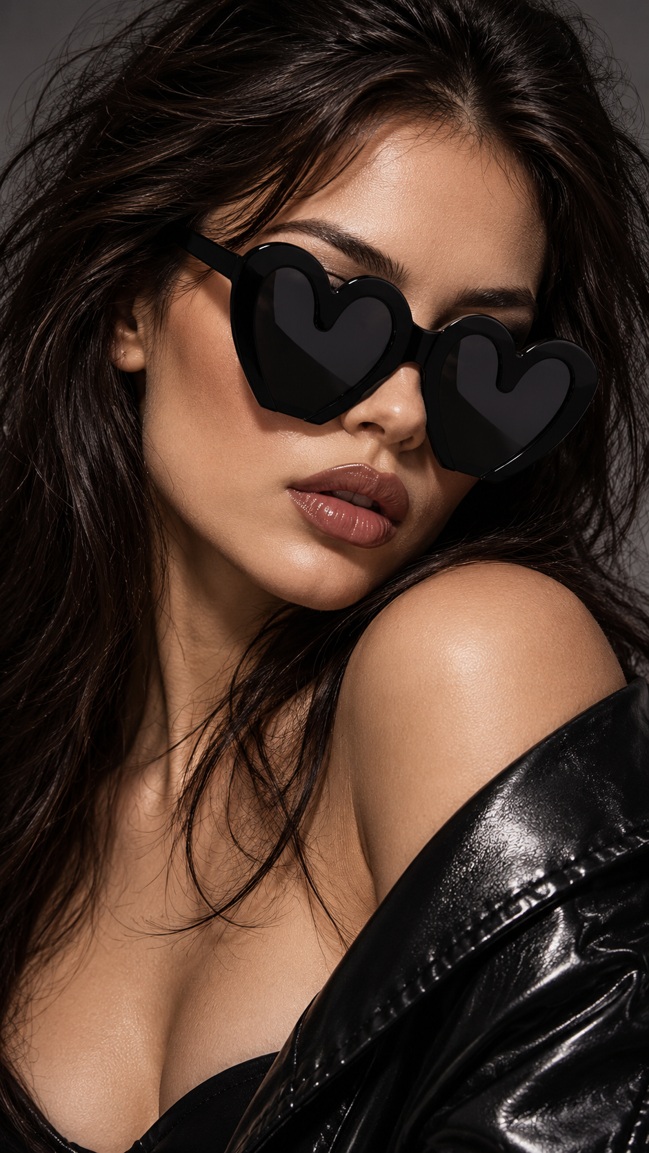 Vintage Heart-Shaped Mirrored Sunglasses by Hegichi