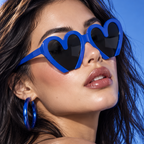 Vintage Heart-Shaped Mirrored Sunglasses by Hegichi