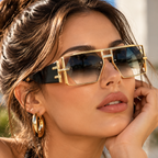 Hollow Rectangle Steampunk Sunglasses by Hegichi