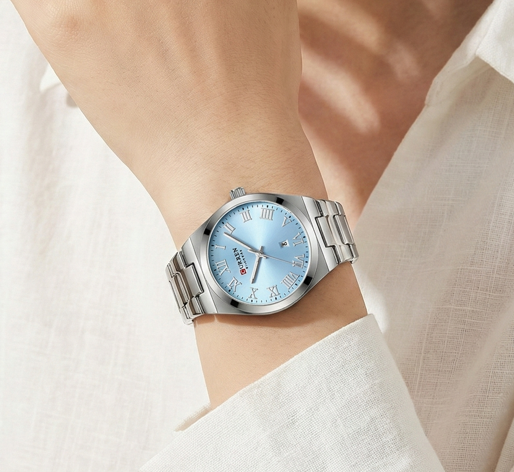 Stainless Steel Watch – Digital Dial Calendar by Adornity