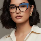 Cat Eye Glasses - Retro Style Color Block Glasses with Blue Light Blocking by Adornity