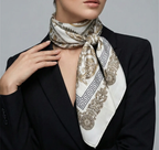 Silk Plaid Scarf – Timeless 70x70 Wrap by Adornity