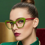 Oversized Cat Eye Glasses – Two-Tone Blue Light by Adornity