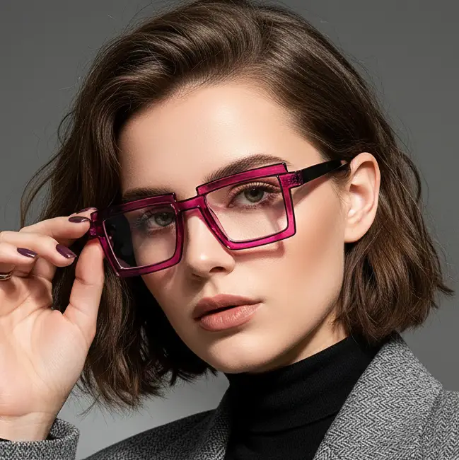 Anime Cosplay Glasses - Square Frame Clear Lens Candy Color Eyewear For Men & Women by Adornity